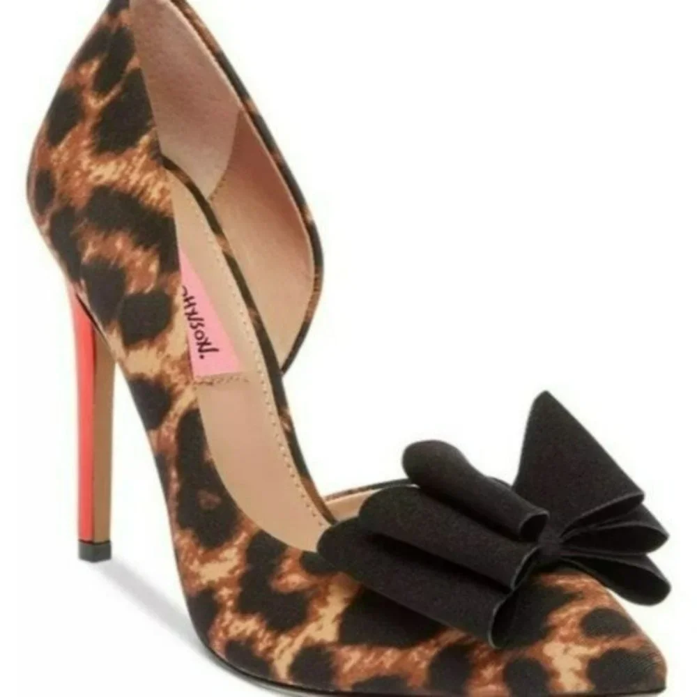 Betsy Johnson Prince-P Leopard Heels -7 - Picture 1 of 8